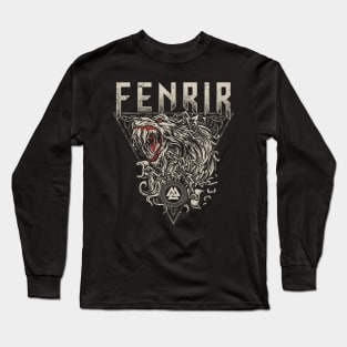 Norse Fenrir Wolf Ragnarok Viking Mythology Valknut Long Sleeve T-Shirt